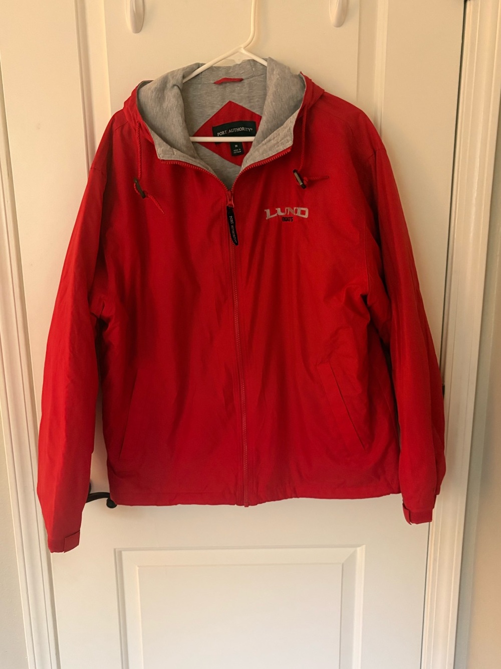 Port Authority Lund Boats Red Hooded Windbreaker Jacket
